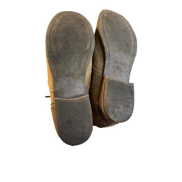 Aldo Women's Brooklyn Lace Up Riding Field Boot Size 8.5 Camel Brown Lace Zip - Picture 6 of 6